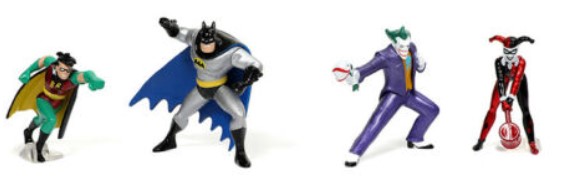 "BATMAN: THE ANIMATED SERIES" SET OF 4 FIGURES "NANO HOLLYWOOD RIDES" JADA 31353